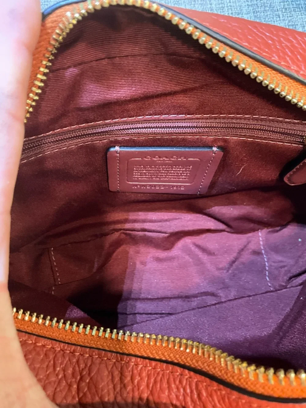 Coach Dempsey Camera Bag In Signature Jacquard w/Orange Coach Patch